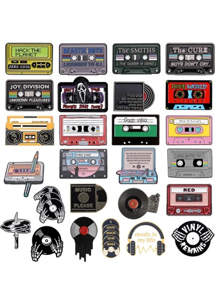 Stil 6 Klasik Müzik Emaye Broş CD Kaya Gökkuşağı Serin Disk Iskelet Umut Dünya Iyi Vibe 90's Müzik Yaşam Rozeti Punk Yaka Pin Takı (Yurt Dışından) modelleri