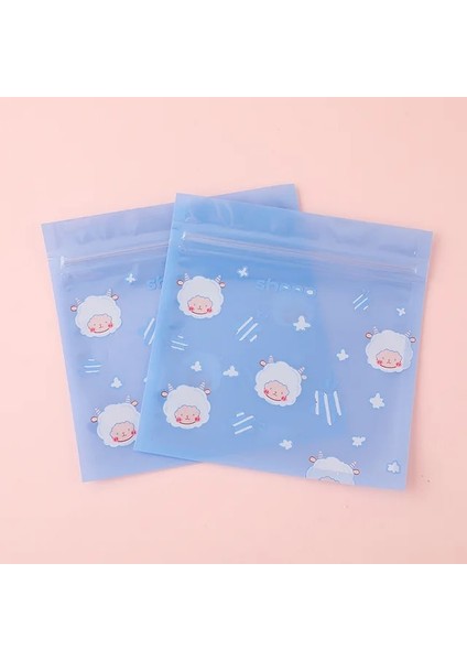 13.5X13.5CM 20 Adet Sevimli Karikatür Kendinden Kilitli Çanta Takı Şeker Kurabiye Ambalaj Poşetleri Yeniden Kullanılabilir Maske Saklama Torbaları Parti Hediye Mühürlü Çanta (Yurt Dışından)