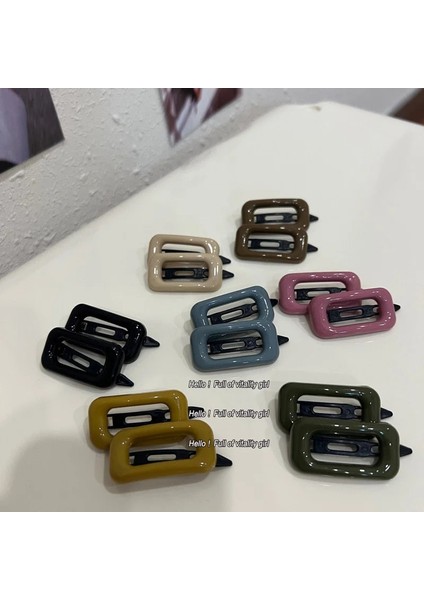 05 2 Adet/4 Adet Tatlı Kare Saç Klipleri Şeker Renk Bb Klip Kızlar Için Kahverengi Renk Tokalarım Güzel Moda Şapkalar Takı Hediye (Yurt Dışından)