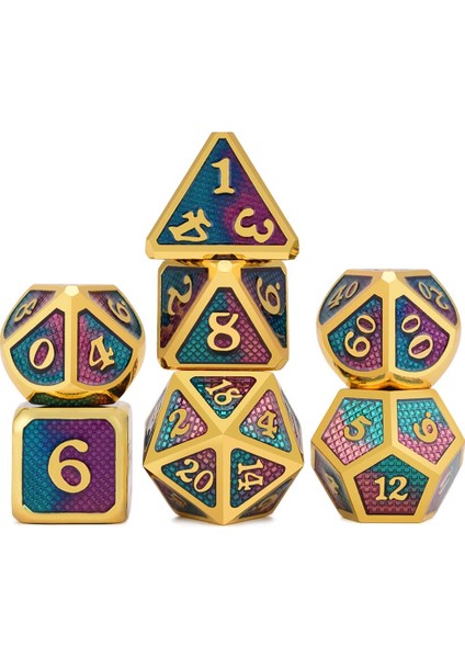 NO.470 Tarzı Dragon Ölçekler Metal Zar Dnd Rpg Mtg Masa Oyunları Için Kılıflı D4 D6 D8 D10 D12 D20 (Yurt Dışından)