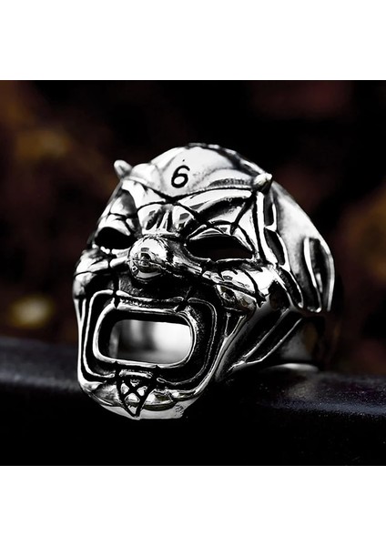 Stil D 12 Gotik Vintage Kafatası Maskesi Yüzük Erkekler Erkekler Için Benzersiz Hip Hop Paslanmaz Çelik Iskelet Yüzükler Biker Muska Takı Hediye Dropshipping (Yurt Dışından)