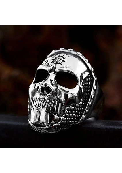 Stil D 12 Gotik Vintage Kafatası Maskesi Yüzük Erkekler Erkekler Için Benzersiz Hip Hop Paslanmaz Çelik Iskelet Yüzükler Biker Muska Takı Hediye Dropshipping (Yurt Dışından) modelleri