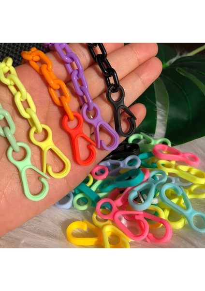 Beyaz 100 Adet 50 Adet/grup 33MM Şeker Renk Akrilik Istakoz Klipsler Kanca Daire Anahtarlık Diy Maske Zinciri Kordon Takı Yapımı Aksesuarları (Yurt Dışından) modelleri