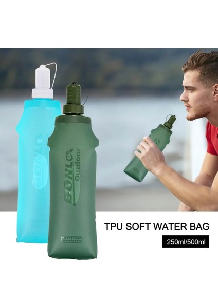 Mavi 250ML Stili ml Soft Flask Katlanır Su Şişesi Tpu Açık Hava Koşu Nemlendirme Paketi Bel Çantası Yelek Spor Su Şişesi (Yurt Dışından) modelleri