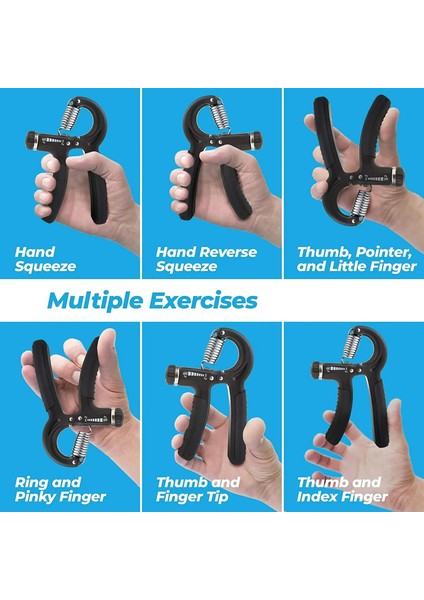 Siyah-Gri B Stili Kavrama Kuvveti Antrenörü, El Kavrama , Önkol Egzersizi, Parmak Güçlendirme Antrenörü, Bilek Önkol Kavrama Egzersizi (Yurt Dışından) modelleri