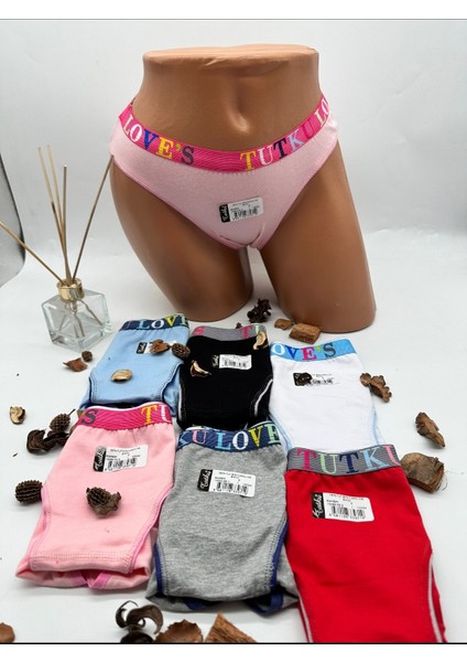 Kadın Caroline Bikini Külot 6’lı Paket – 0574 – %100 Pamuk – Normal Bel