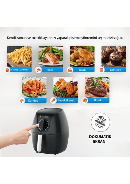 AF105E Air Fryer 5.0 Lt Akıllı Fritöz