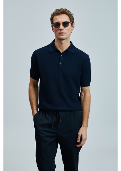 Modal Karışımlı Regular Fit Polo Yaka Kısa Kollu Triko Kazak Erkek Kazak 111090114