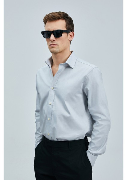 Danıel Erkek Basic Gömlek Regular Fit Gri