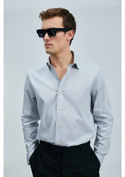 Danıel Erkek Basic Gömlek Regular Fit Gri