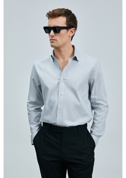 Danıel Erkek Basic Gömlek Regular Fit Gri