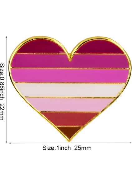XY0633 Gökkuşağı Eşcinsel Ruj Öpücük Dudak Gurur Bayrağı Gurur Kalp Şeklinde Bayrak Yaka Pin Rozeti Pin Broş Simgeler XY0633 (Yurt Dışından)