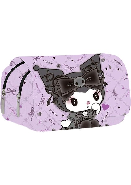 "mınıso Kuromi Okul Çantası Öğrenciler Kawaii Çift Katmanlı Kalem Çantası Büyük Kapasiteli Günlük Sırt Çantası Karikatür Baskılı Kalem Çantası " (Yurt Dışından)