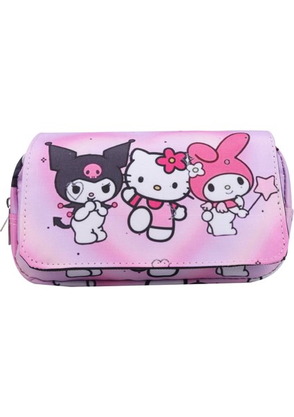 "mınıso Kuromi Okul Çantası Öğrenciler Kawaii Çift Katmanlı Kalem Çantası Büyük Kapasiteli Günlük Sırt Çantası Karikatür Baskılı Kalem Çantası " (Yurt Dışından)