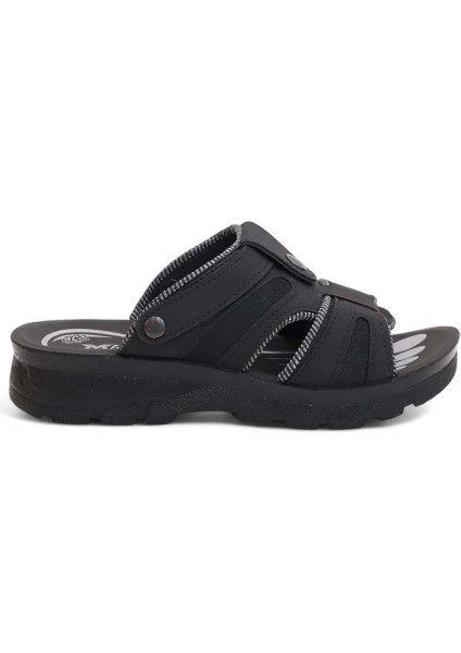 2171-MAXI Soft Fileli Günlük,umre ve Hac Için Uyumlu Erkek Terlik - NKT02171-SIYAH-41