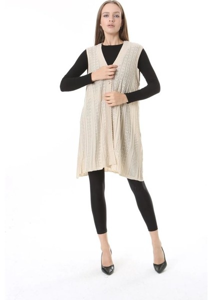 Kadın Triko Mevsimlik Araboy Merserize Büyük Beden Anne Yelek