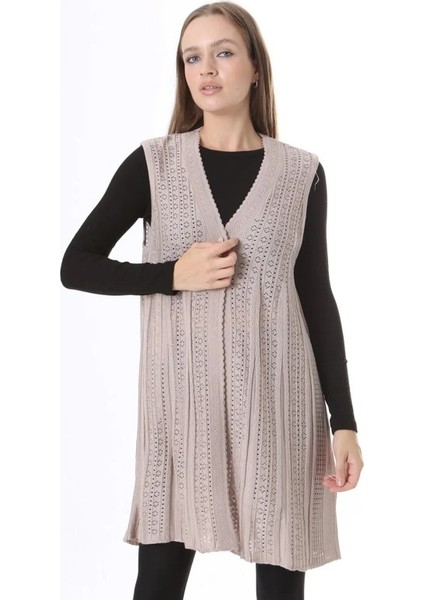 Kadın Triko Mevsimlik Araboy Merserize Büyük Beden Anne Yelek