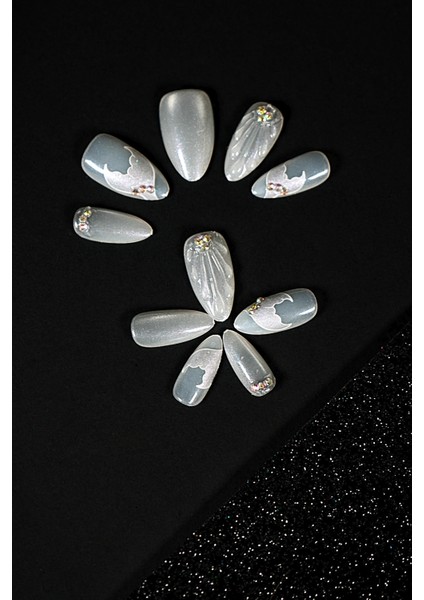 Takma Tırnak Seti & Zararsız Yapıştırıcı, El Yapımı (Handmade)