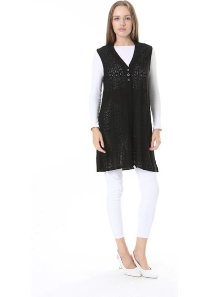 Kadın Triko Mevsimlik Araboy Merserize Büyük Beden Anne Yelek
