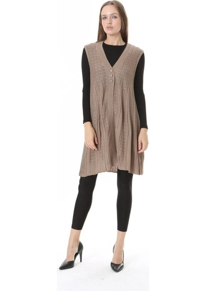 Kadın Triko Mevsimlik Araboy Merserize Büyük Beden Anne Yelek fırsatları