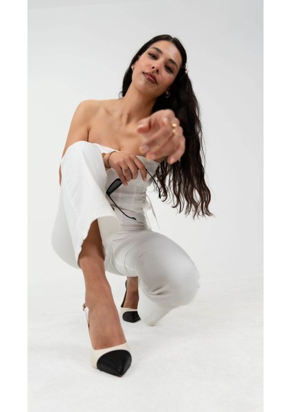 Elenor Renk Kontrastlı Stiletto