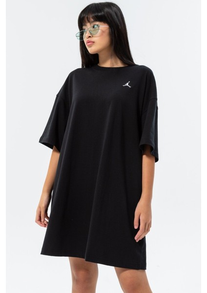 Jordan Essentials Oversize T-Shirt Dress Kadın Oversize Tişört Elbise Siyah