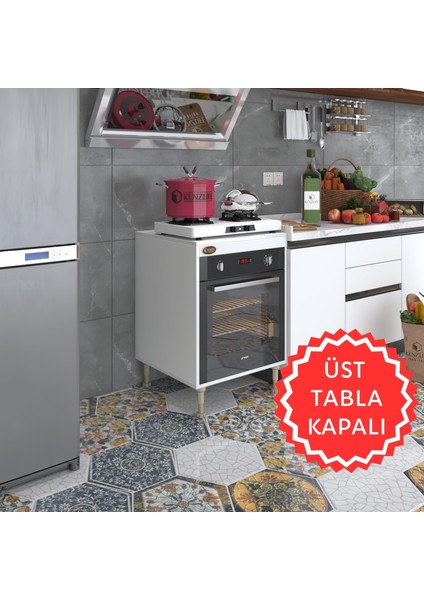Kenzlife ankastre modülü kabini pança tantra byz 89-81*60*56 fırın ocak dolabı ayarlı ayaklı üstü kapalı