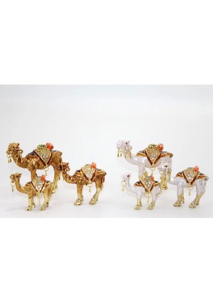 Swarovski Taşlı 3'lü Deve Figürü Model 3