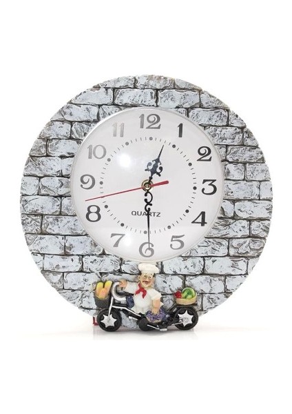 Aşçı Tasarımlı Polyester Duvar Saati Model 1