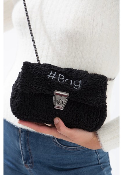 Baghashtag Siyah Mini Peluş Çanta