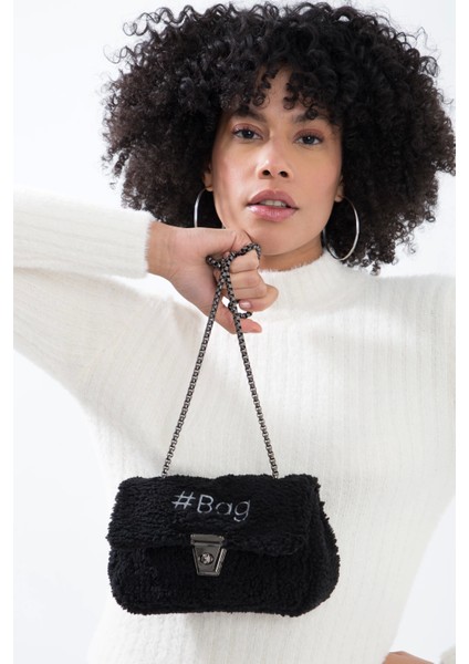 Baghashtag Siyah Mini Peluş Çanta