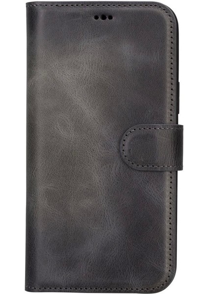 Apple iPhone 15 Plus Uyumlu Deri Cüzdanlı Kılıf Mwwn VS4EF Gri fırsatları