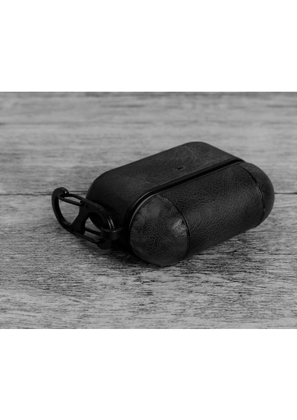 Apple Airpods Pro Uyumlu Deri Kılıf Juni Rst1 Siyah