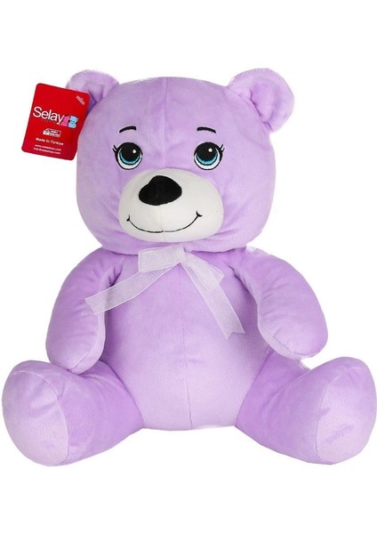 1022L Göbekli Peluş Ayı 28 cm Lila -Selay Oyuncak