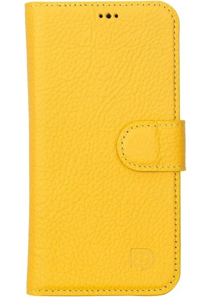 Apple iPhone 13 Pro Uyumlu Deri Cüzdanlı Kılıf Limon Sarı fiyatları