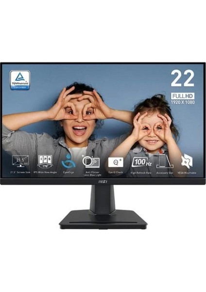 Msı 21.5 IPS Pro MP225 1ms 100HZ HDMI Ev Ofis Monitörü