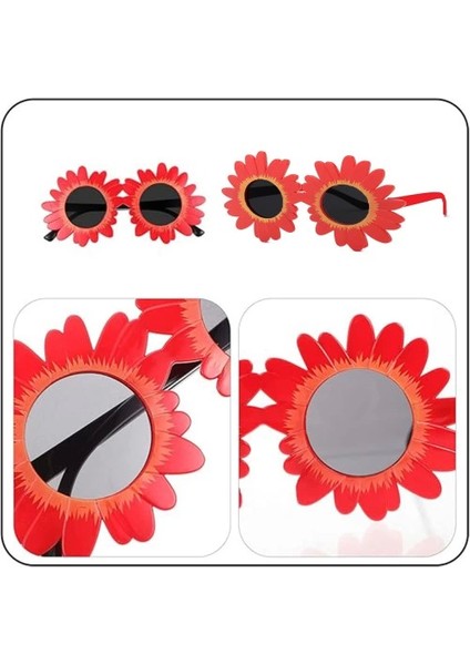 Kırmızı Renk Papatya Şekilli Parti Gözlüğü modelleri