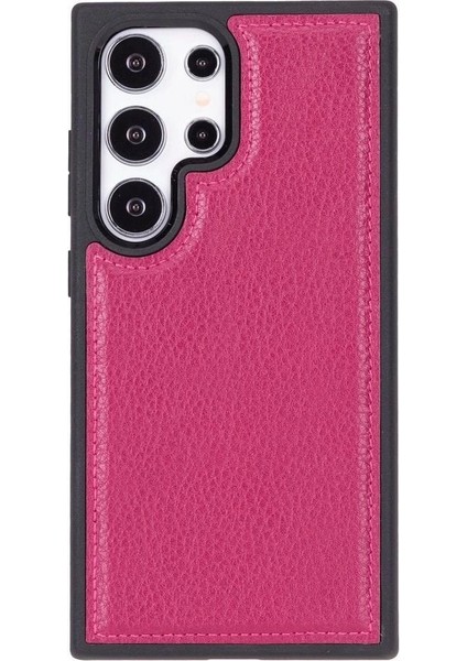 Samsung Galaxy S24 Ultra Uyumlu Deri Arka Kapak Gül Kurusu