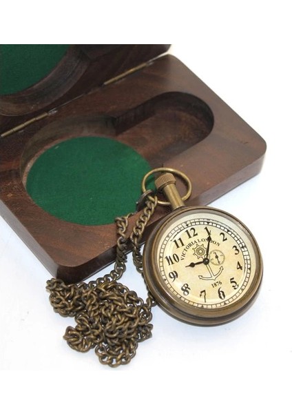 Ahşap Kutulu Pirinç Köstekli Saat Model 6