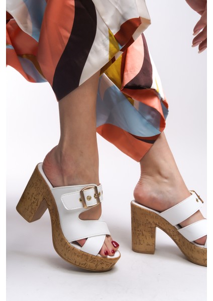 Halyshara Kadın Yüksek Topuklu Terlik 0012820 indirimleri