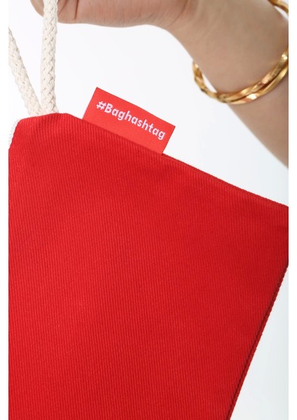 Baghashtag Kırmızı Clutch Bez Çanta