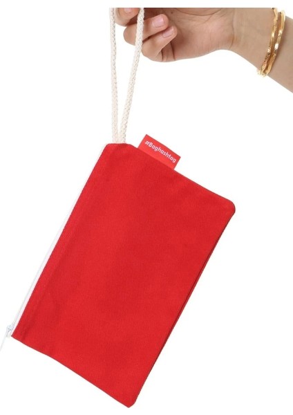 Baghashtag Kırmızı Clutch Bez Çanta
