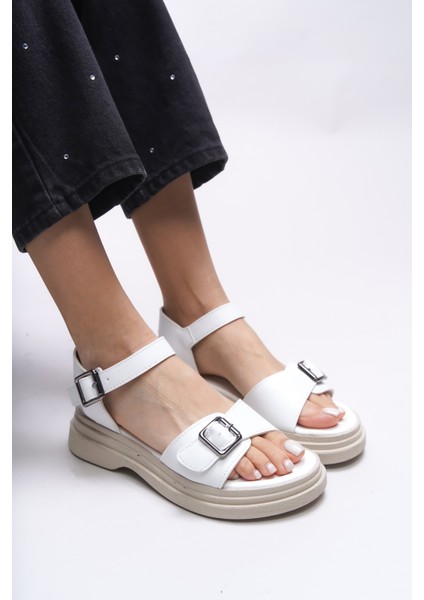 Bridleia Kadın Suni Deri Sandalet – Rahat Tabanlı, Ayarlanabilir Tokalı, Yazlık Günlük Kullanım İçin