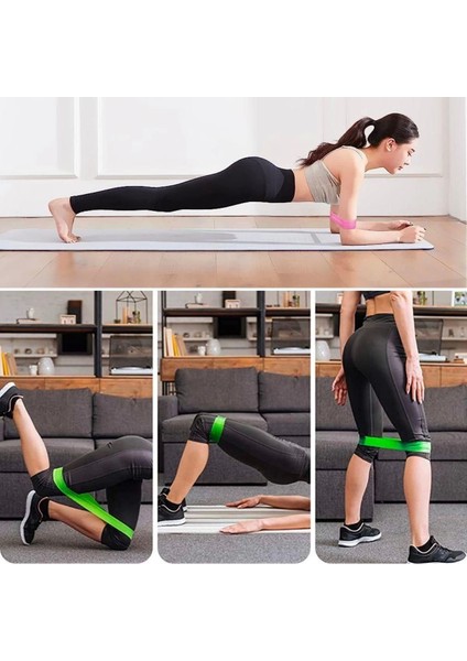 5li Egzersiz Direnç Bant Seti Pilates Crossfit Ekipmanları