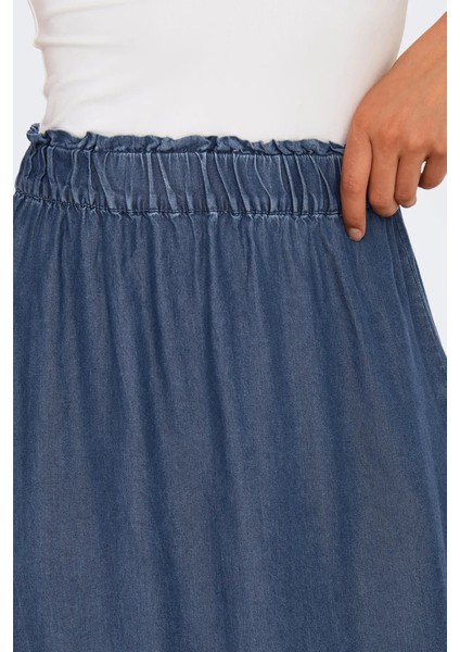 Kadın Onlpema Beli Lastikli Maxi Etek 15250371 Koyu Mavi