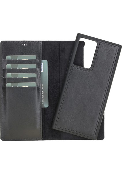 Samsung Galaxy Note 20 Ultra Uyumlu Deri Cüzdanlı Kılıf Rst1