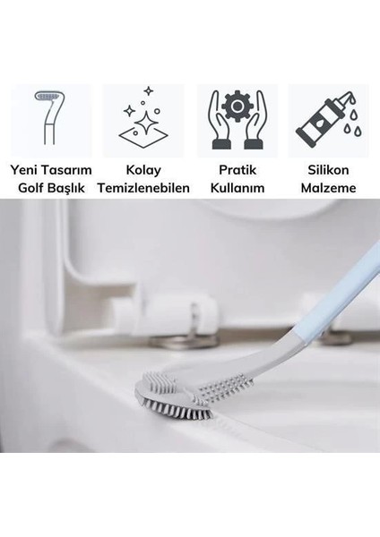 Golf Tasarımlı Silikon Wc Klozet Mutfak Temizlik Fırçası