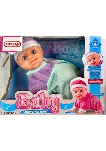 Pilli Emekleyen Sesli Bebek -