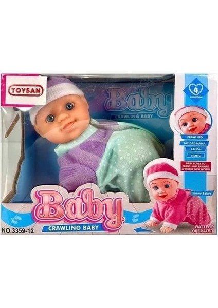 Pilli Emekleyen Sesli Bebek -