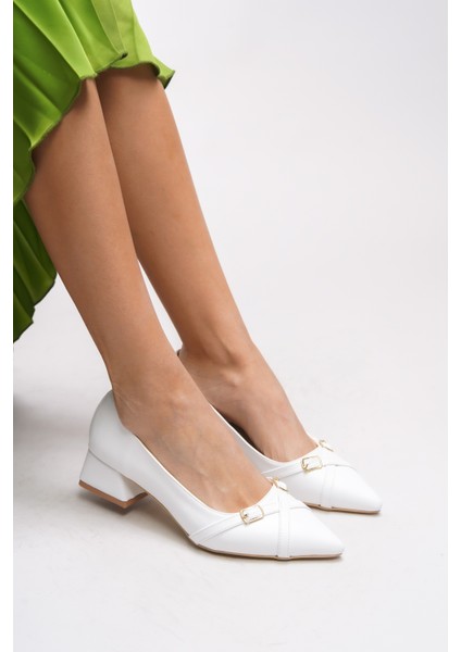 Ycnirth Kadın Sivri Burunlu Kısa Topuklu Ayakkabı 001251863